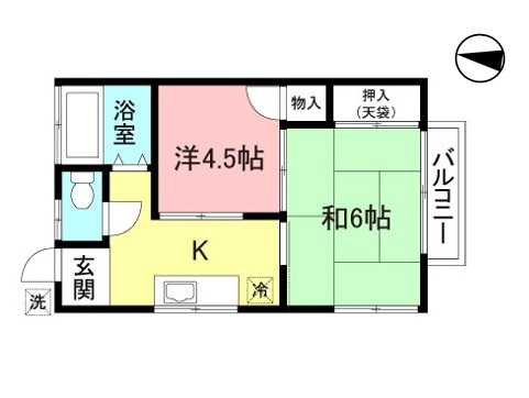 202号室参考間取図